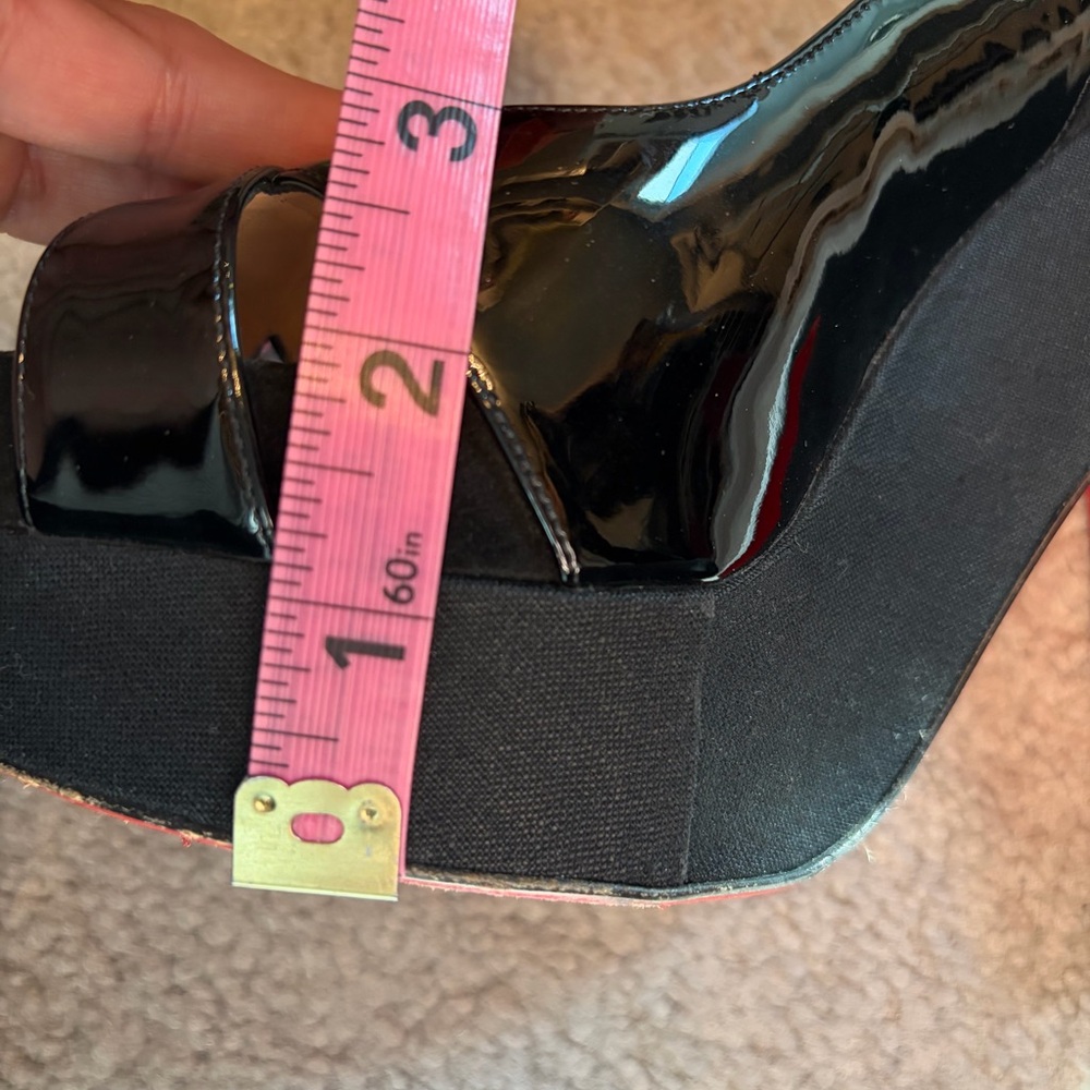 Christian Louboutin Black Patent Leather Platform Heels - Picture 12 of 14